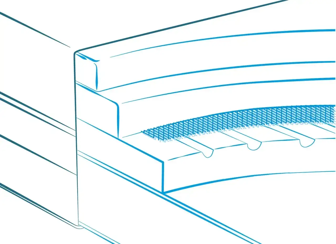Diagram showing the layers of a mattress, illustrating how you can flip a mattress upside down for even wear.