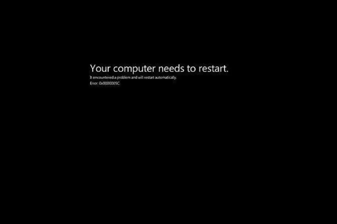 Czarny ekran w laptopie z komunikatem o błędzie 0x00000050. Komputer wymaga restartu.