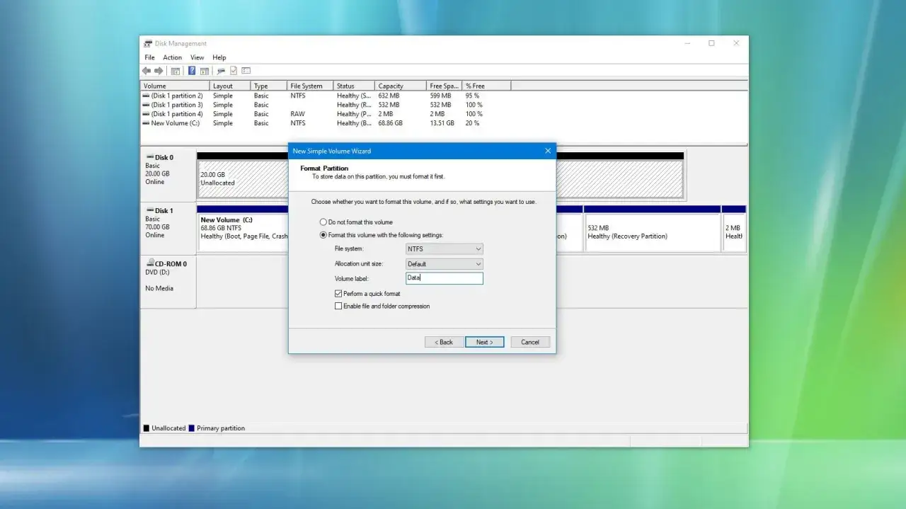 Jak sformatować dysk na kt&oacute;rym jest Windows? Okno 