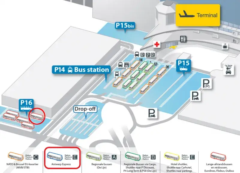 Brussels Airport Zaventem bus stop