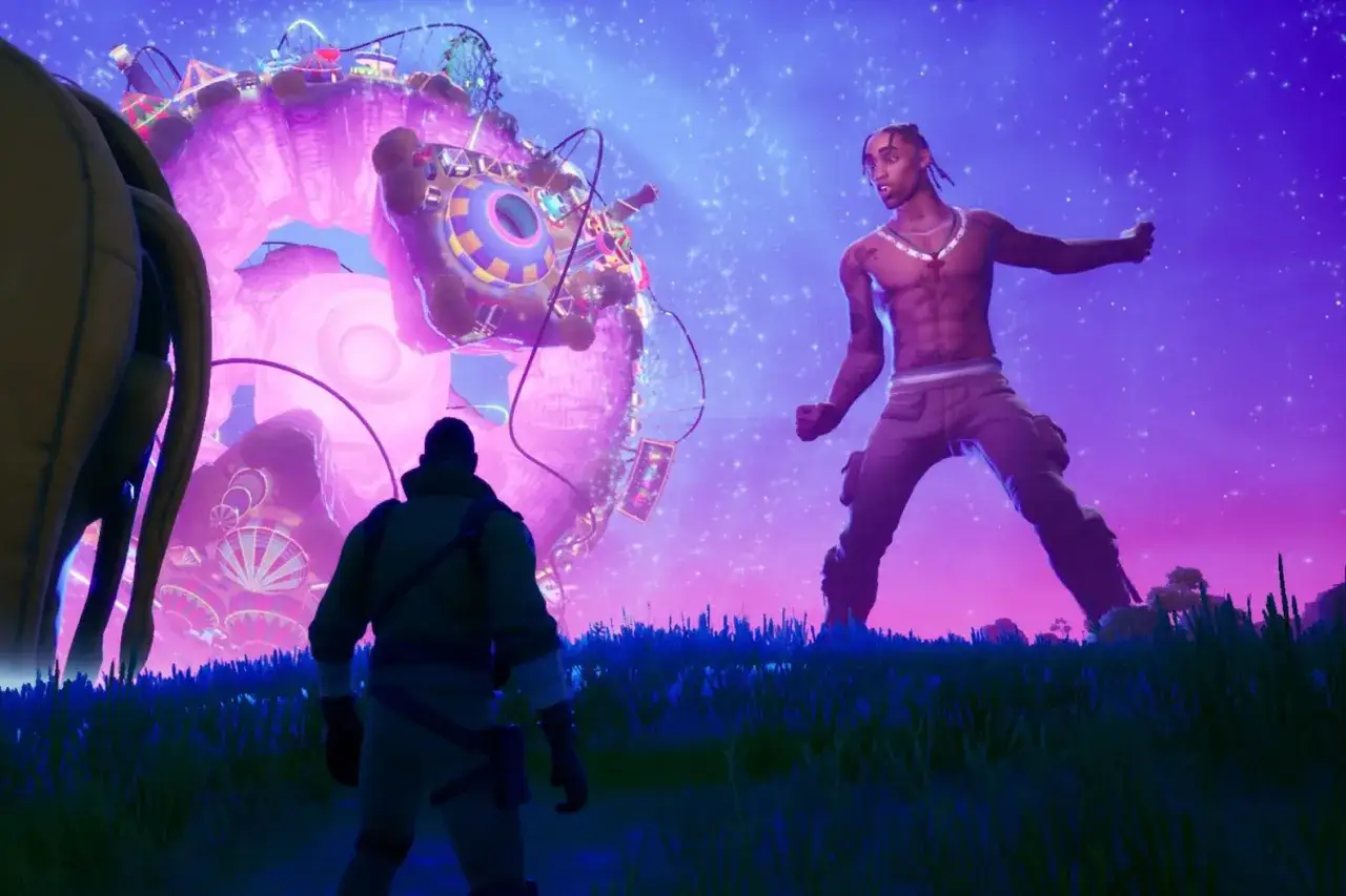 Travis Scott w Fortnite, gigantyczna scena koncertowa i pytanie: czy Travis Scott wr&oacute;ci do Fortnite? Fani czekają!