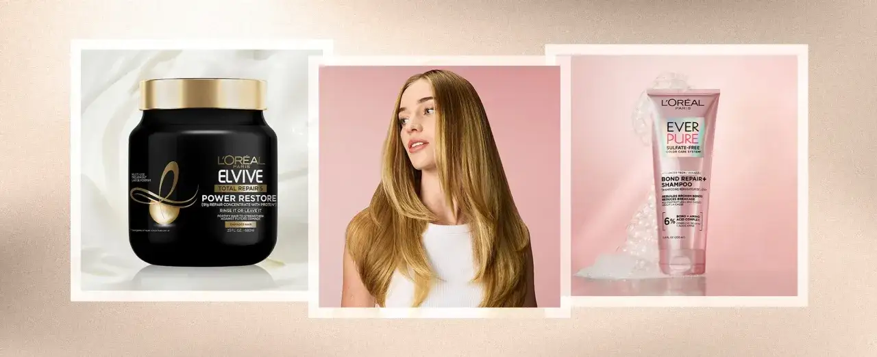 Jak dbać o włosy? Zobacz produkty L'Or&eacute;al Elvive i Ever Pure, kt&oacute;re pomogą odbudować i wzmocnić zniszczone włosy.