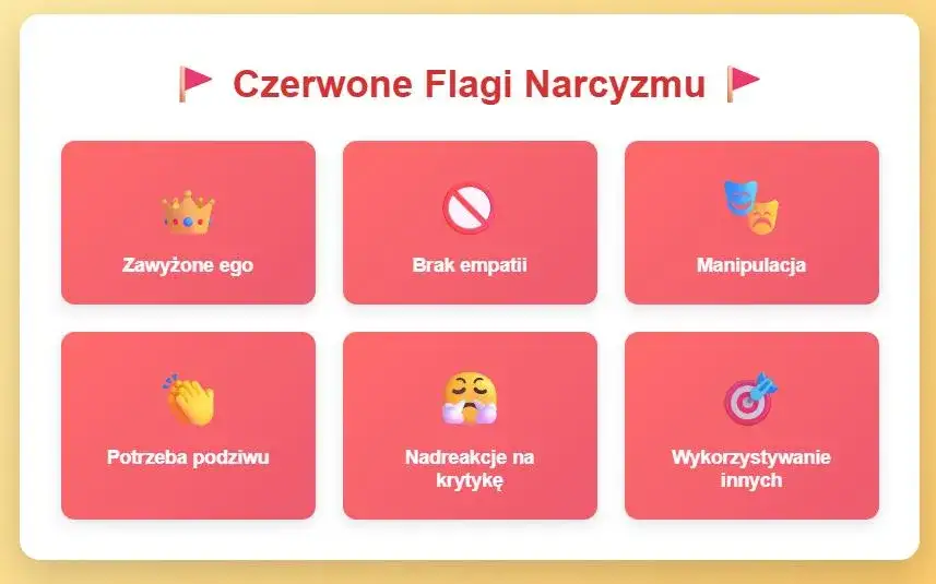 czerwone flagi w związku z narcyzem