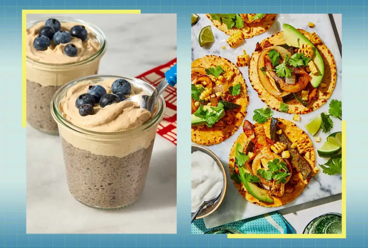 Budini di semi di chia con mirtilli e tacos vegetariani: idee gustose per il dimagrimento e il controllo del colesterolo alto.