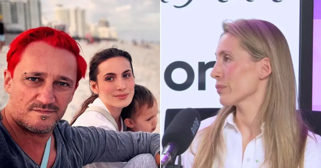Pola Wiśniewska z dziećmi na plaży i podczas wywiadu.