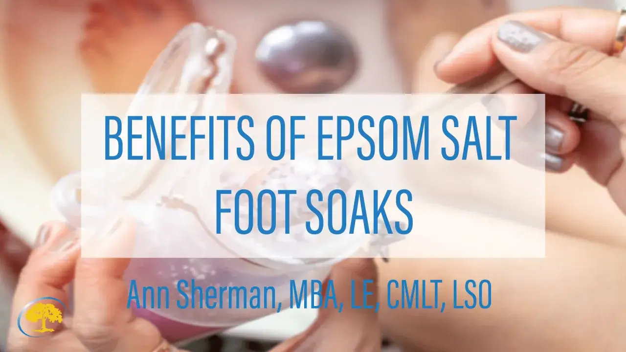 Hands preparing an Epsom salt foot soak. Learn how much Epsom salt in foot bath for maximum benefits.