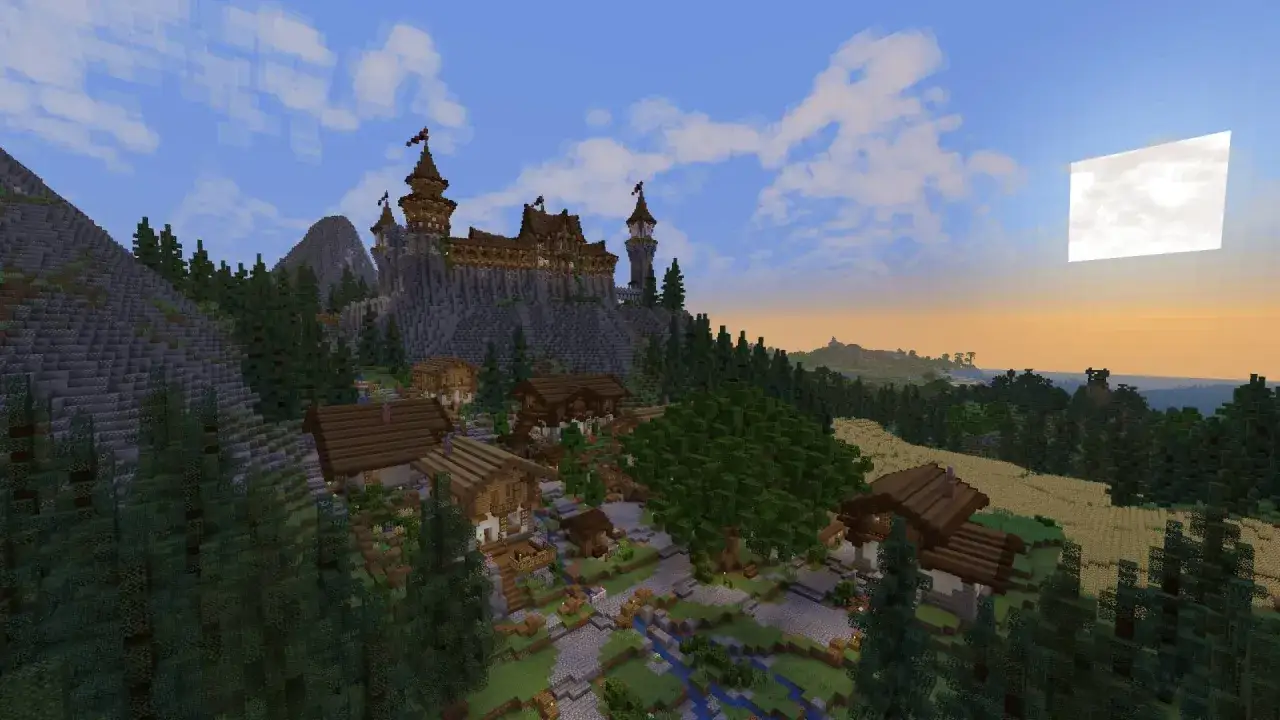Wioska u podnóża zamku, gdzie każdy kamień i drzewo opowiada historię. To **john smith legacy** w świecie Minecraft.