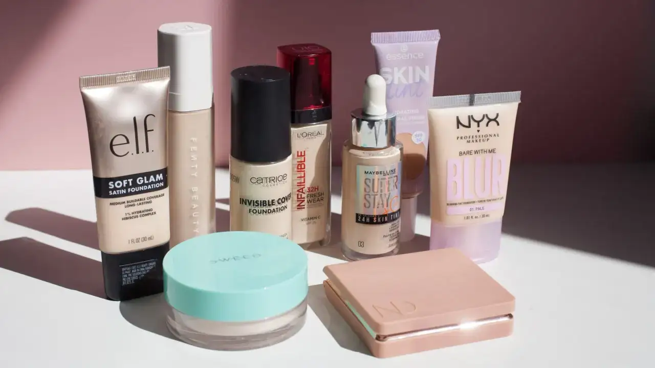 Auswahl von Make-up Produkten f&uuml;r verschiedene Hauttypen