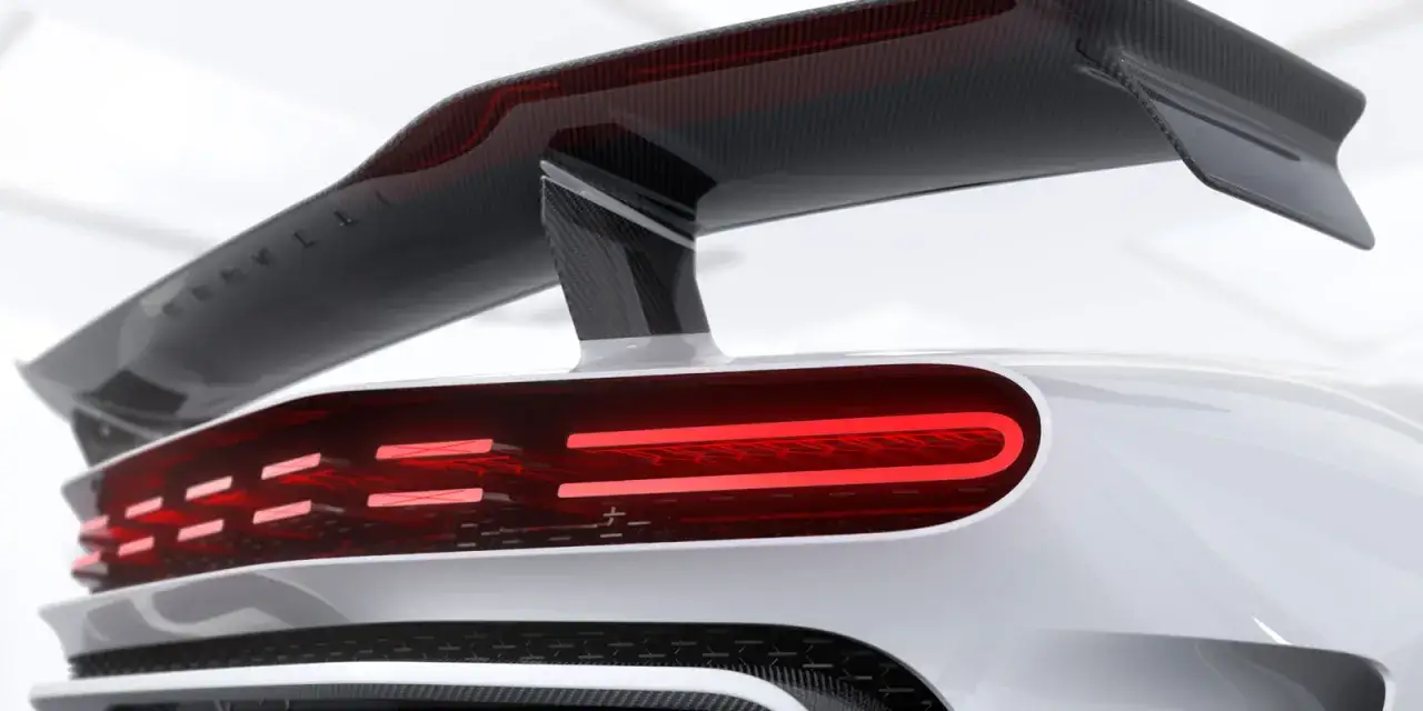 Bugatti active spoiler LED tail lights headlights