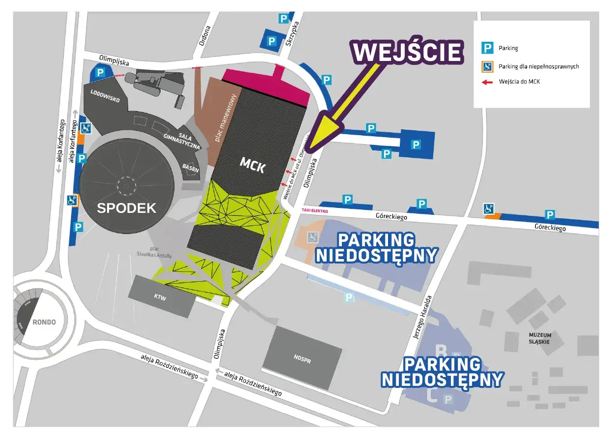 MCK Katowice dojazd parking