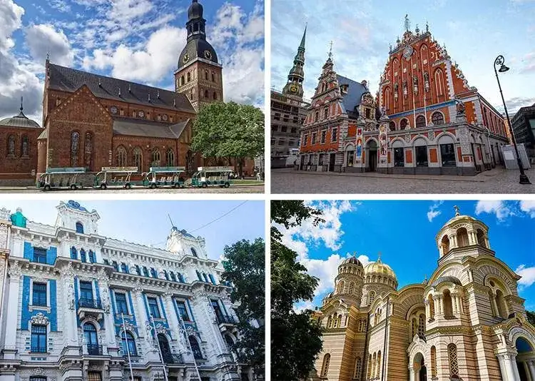 Ryga Stare Miasto atrakcje kolaż