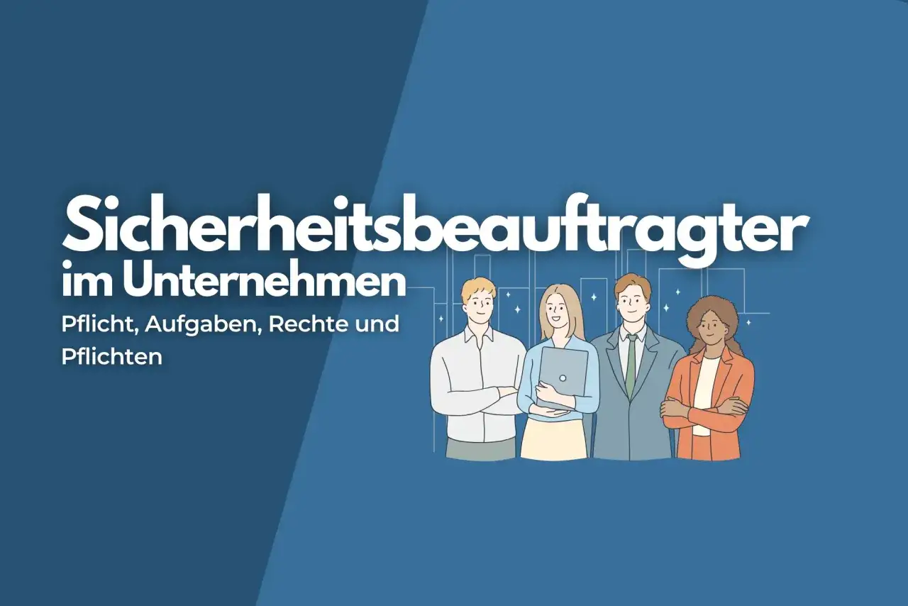 Sicherheitsbeauftragter im Unternehmen: Pflicht, Aufgaben, Rechte und Pflichten. Vier Personen stehen f&uuml;r die Verantwortung im Arbeitsschutz.