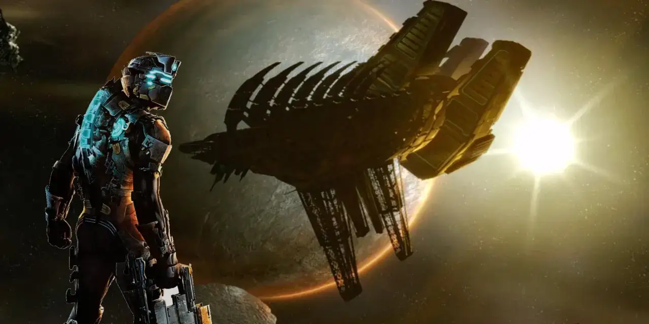 Isaac Clarke, con su ic&oacute;nico traje, se enfrenta a una nave colosal en el espacio, anticipando la acci&oacute;n del **dead space 2 remake**.