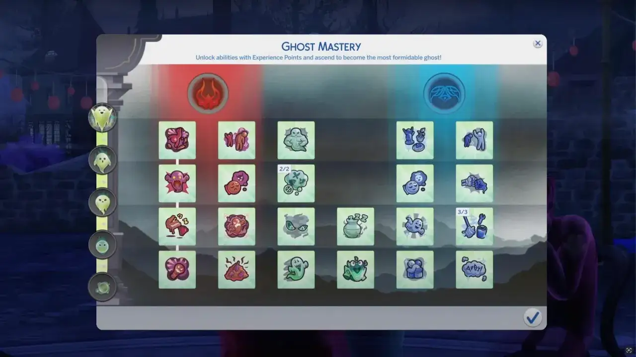 Drzewko umiejętności w The Sims 4: Mistrzostwo Duchów. Odblokuj moce, by stać się najgroźniejszym duchem!