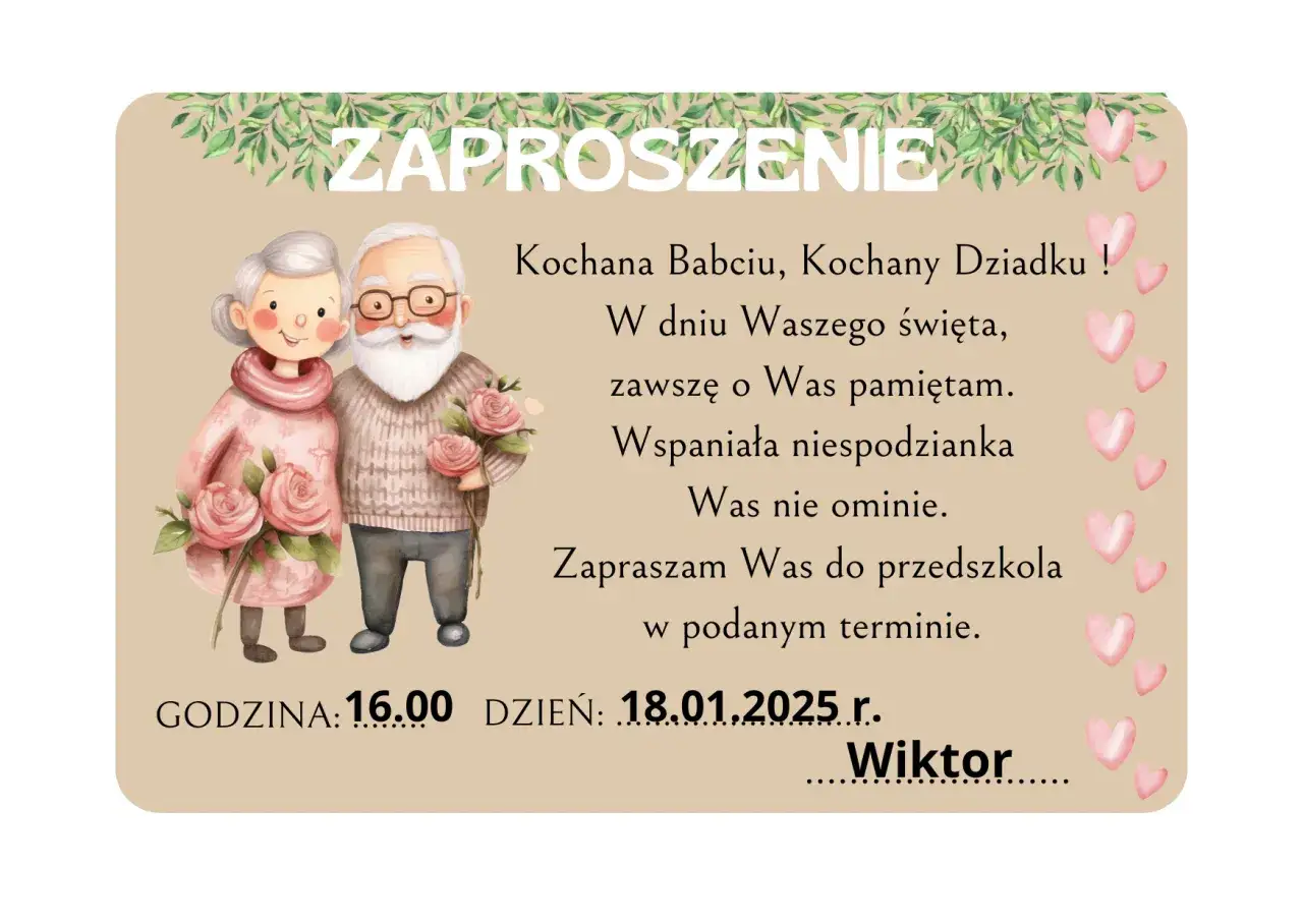 wzory zaproszeń dla dziadków gotowe teksty