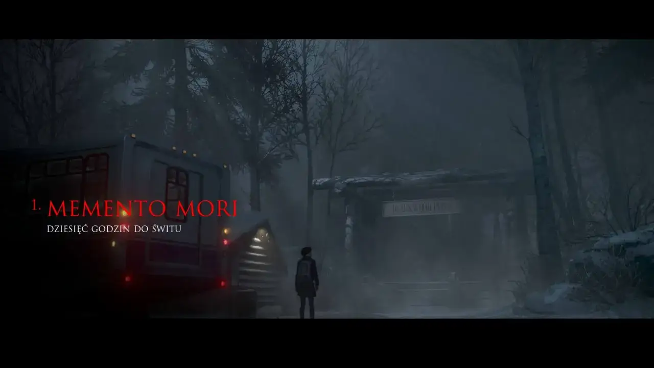 Mroczna gra z elementami horroru, przypominająca Until Dawn. Dziesięć godzin do świtu, mroźna noc i tajemniczy napis 