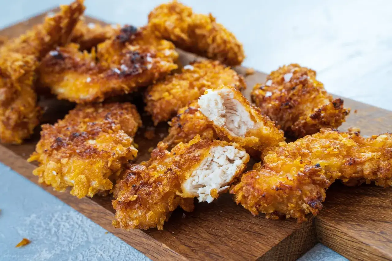 Knusprige H&auml;hnchen-Nuggets, die man ganz einfach selber machen kann. Perfekt f&uuml;r den kleinen Hunger!