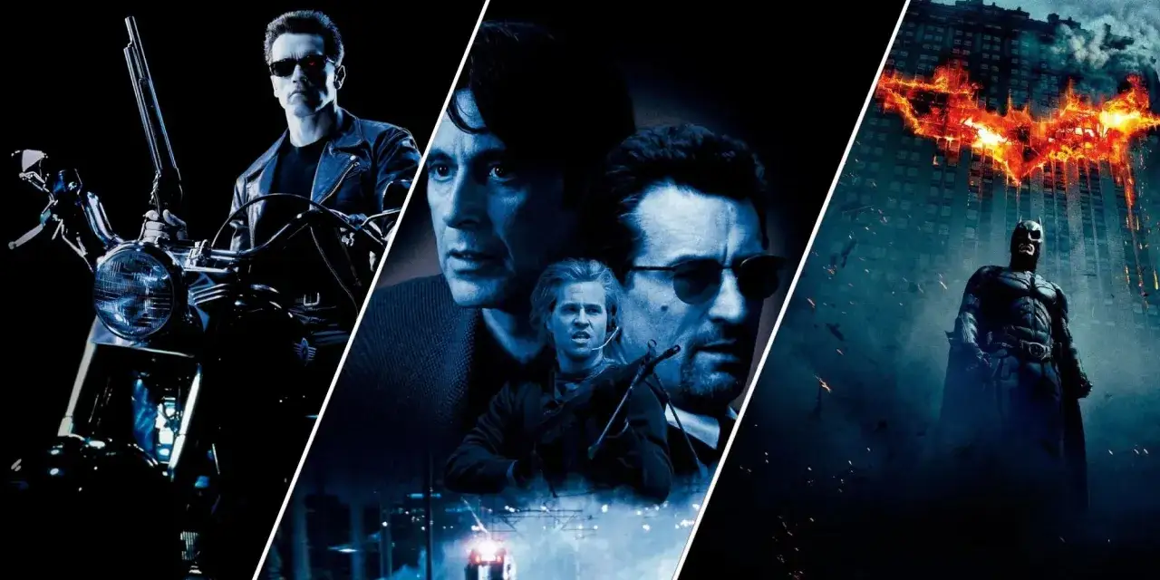 Arnold na motocyklu, Al Pacino i Robert De Niro w filmach akcji, Batman na tle płonącego budynku – to wszystko mega wciągające filmy.