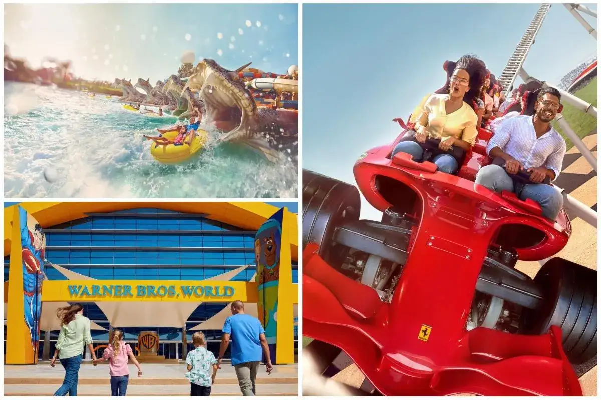 Yas Island parchi divertimento Ferrari World Warner Bros Waterworld