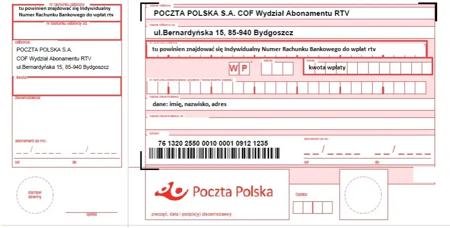 Abonament RTV znaczek pocztowy