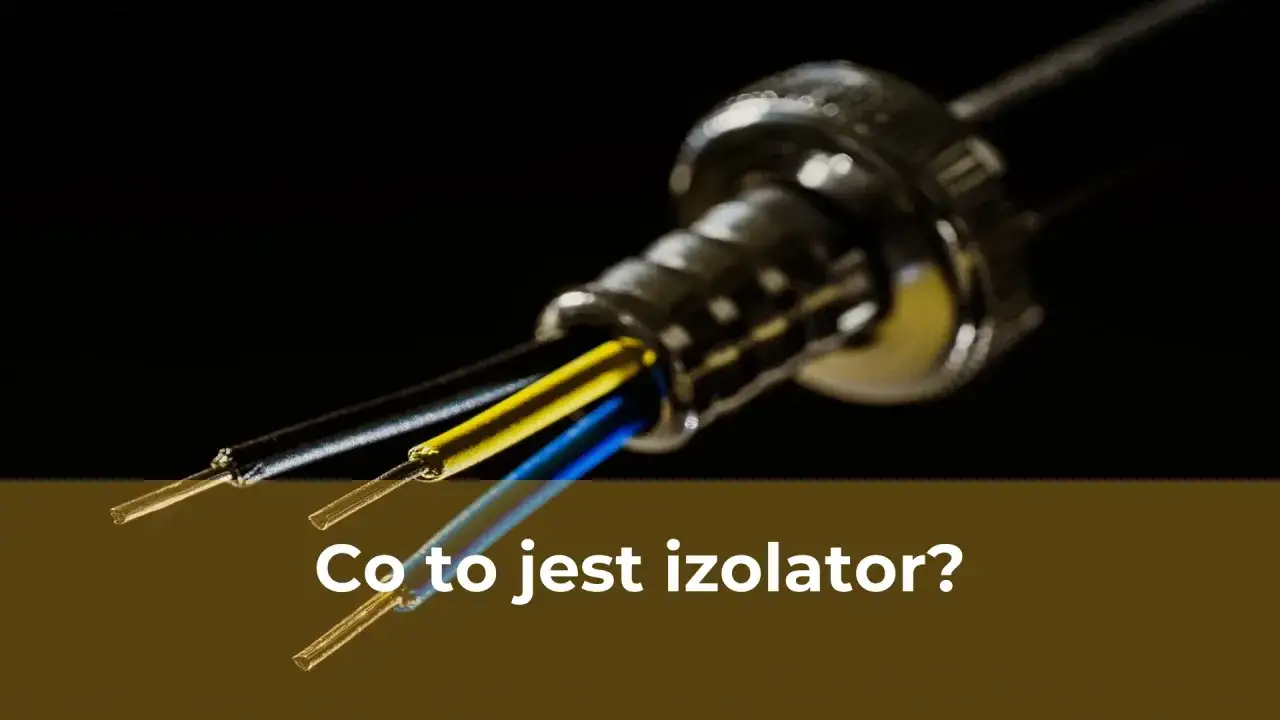 Zakończenie kabla z kolorowymi przewodami, gdzie metalowy element co izoluje prąd, chroni przed zwarciem.