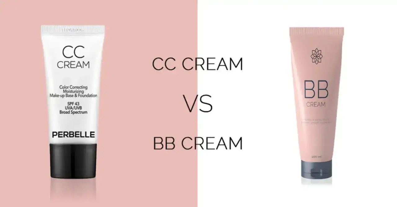 Porównanie: czym się różni krem CC od BB. Biała tubka CC Cream z SPF 43 obok różowej BB Cream.