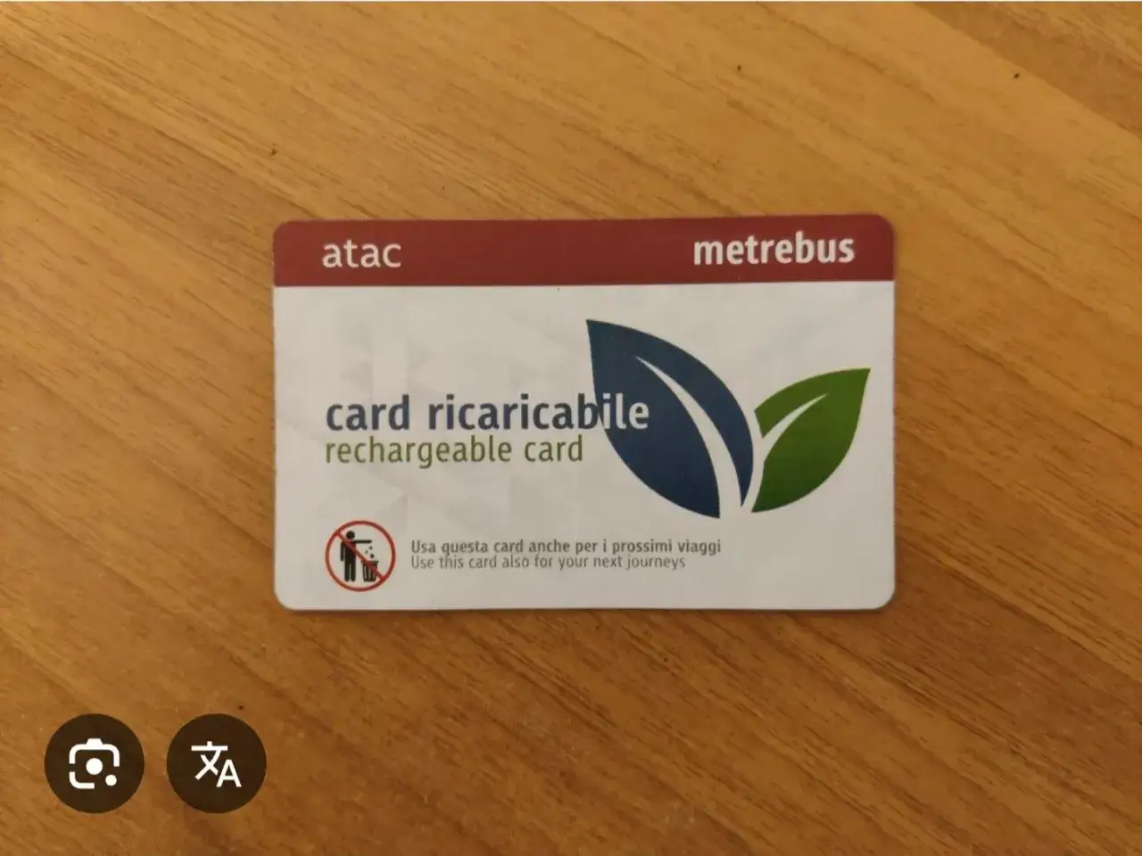 Carta Metrebus ATAC ricaricabile. Utile per sapere quanto dura il biglietto della metro e per i prossimi viaggi.