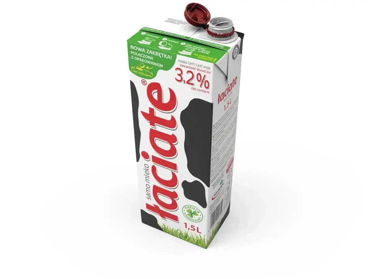 Mleko szkolne Łaciate 3,2% tłuszczu, 1,5L. Gdzie kupić? W sklepach spożywczych i supermarketach.
