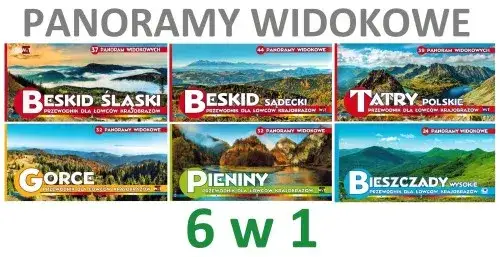 Różnorodność krajobrazów górskich w Polsce - kolaż Tatry Bieszczady Karkonosze Pieniny
