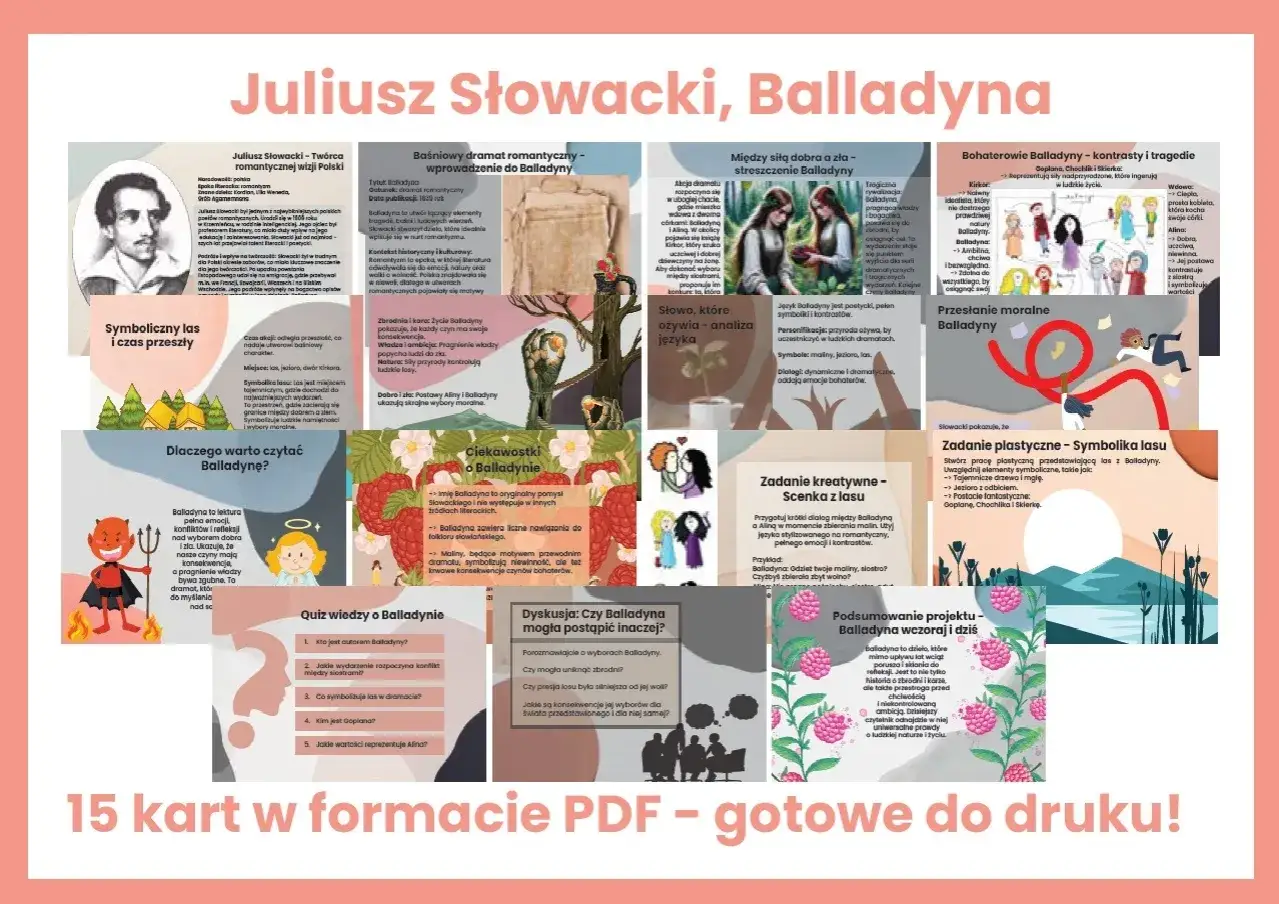 Balladyna: streszczenie krótkie, symbolika lasu, bohaterowie, zadania kreatywne i quiz wiedzy o dramacie Juliusza Słowackiego.