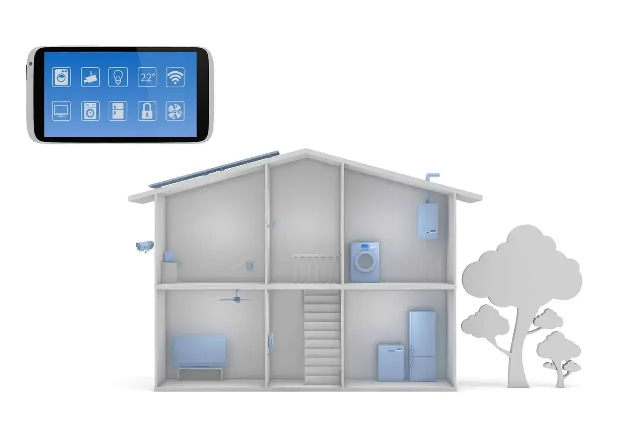 Smartfon steruje instalacjami inteligentnego domu: ogrzewaniem, oświetleniem, bezpieczeństwem i urządzeniami AGD.