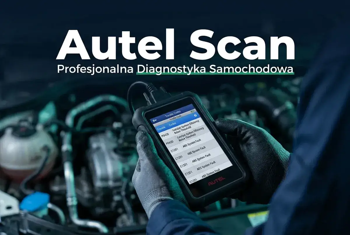 Mechanik z Autel Scan sprawdza kod błędu P0430 w samochodzie.