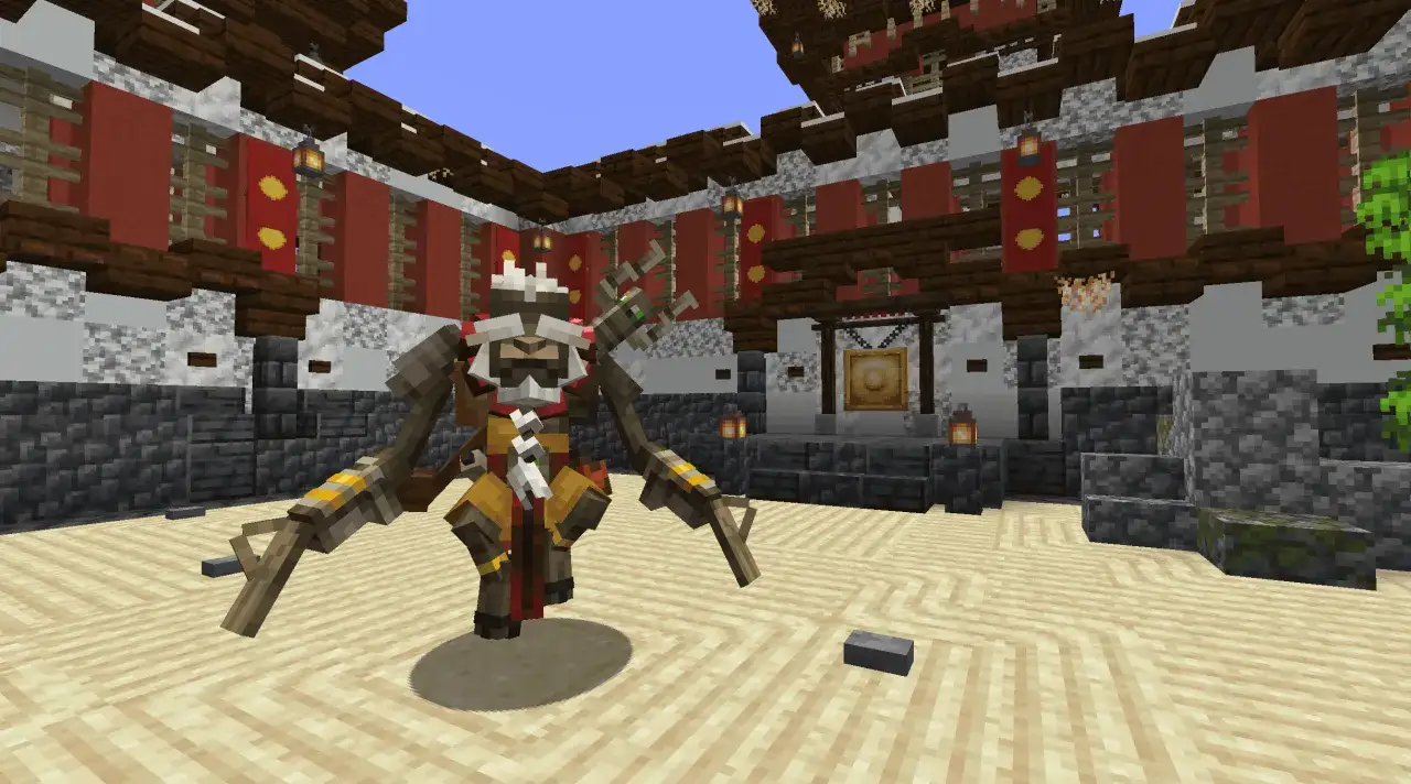 Postać z Minecrafta w zbroi, gotowa do walki. Dowiedz się, jak zainstalować mody do Minecraft, by stworzyć własne przygody!