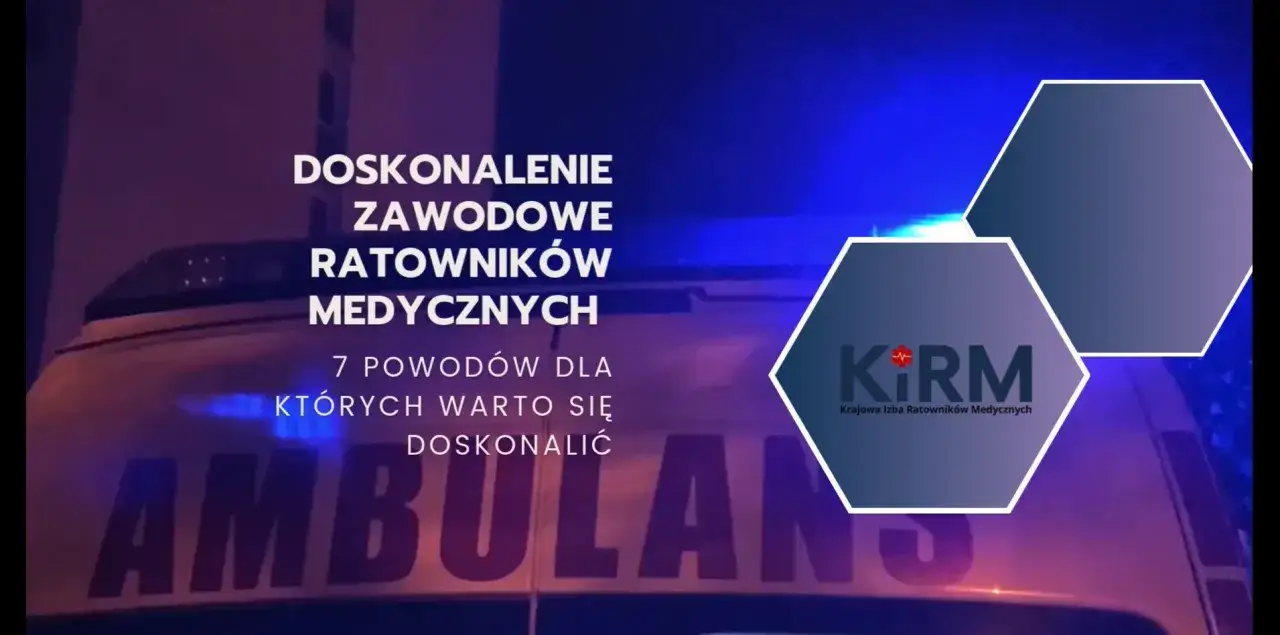 Doskonalenie zawodowe ratownik&oacute;w medycznych. 7 powod&oacute;w, dla kt&oacute;rych warto się rozwijać. Logo KIRm.