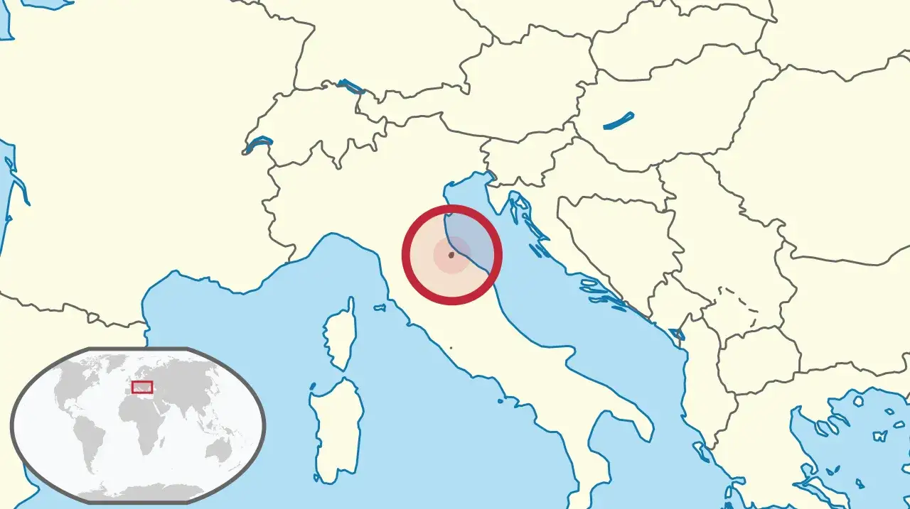Mapa San Marino we Włoszech