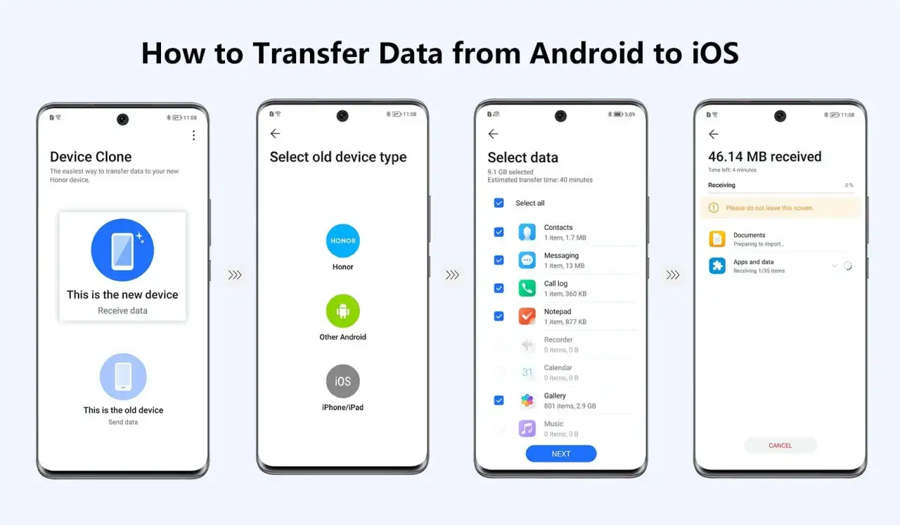 Jak przenieść dane z androida na iphone po konfiguracji? Aplikacja 