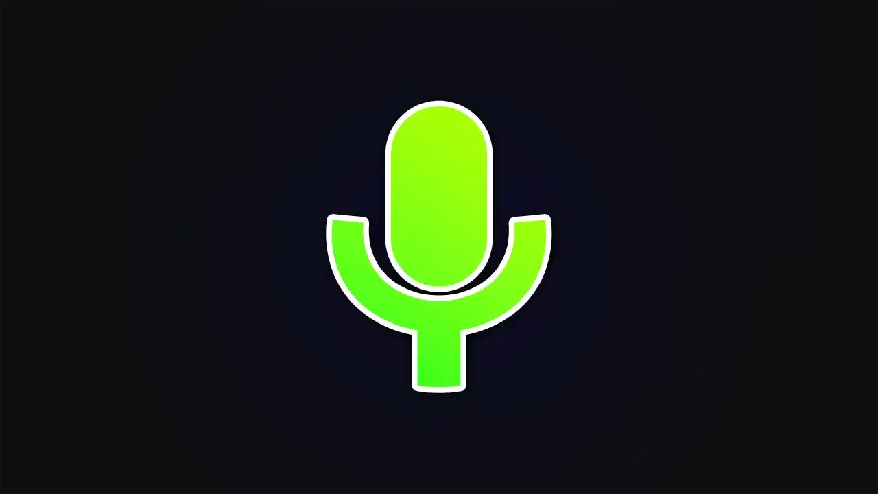 Zielony mikrofon, symbol komunikacji, idealny do **Roblox voice chat**.