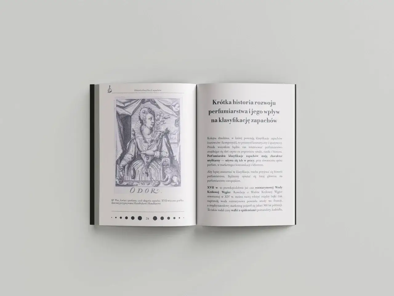 Grafika z XVII w. przedstawia alegorię zapachu, 