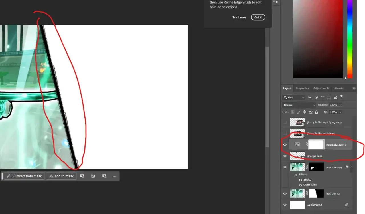 Photoshop warstwa wypełnienia kolorem maska przycinająca