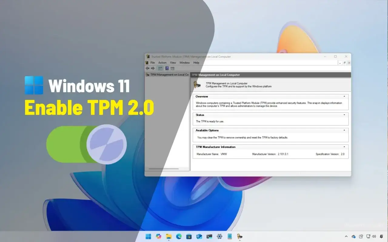 Windows 11: TPM 2.0 aktivieren. Das Fenster