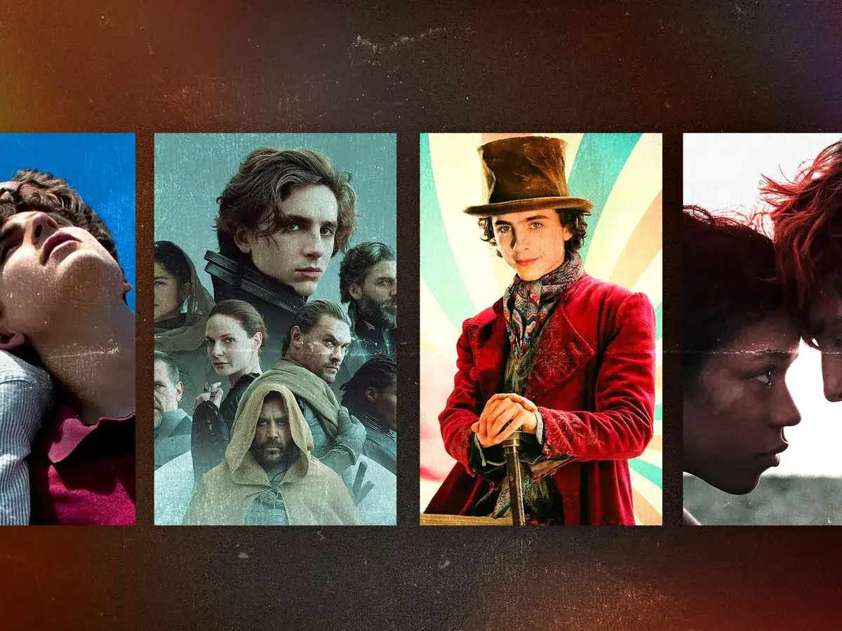 Timothée Chalamet i hans filmer: en collage med scener från 