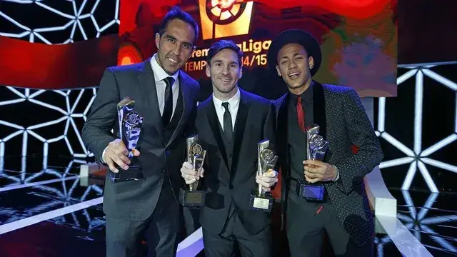 Neymar Ballon d'Or podium 2015 2017