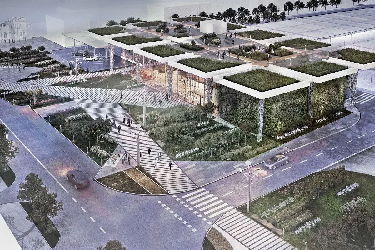 Nowoczesny dworzec metropolitalny Lublin, z zielonymi dachami i ścianami, zachwyca. Kiedy otwarcie? Już wkr&oacute;tce!