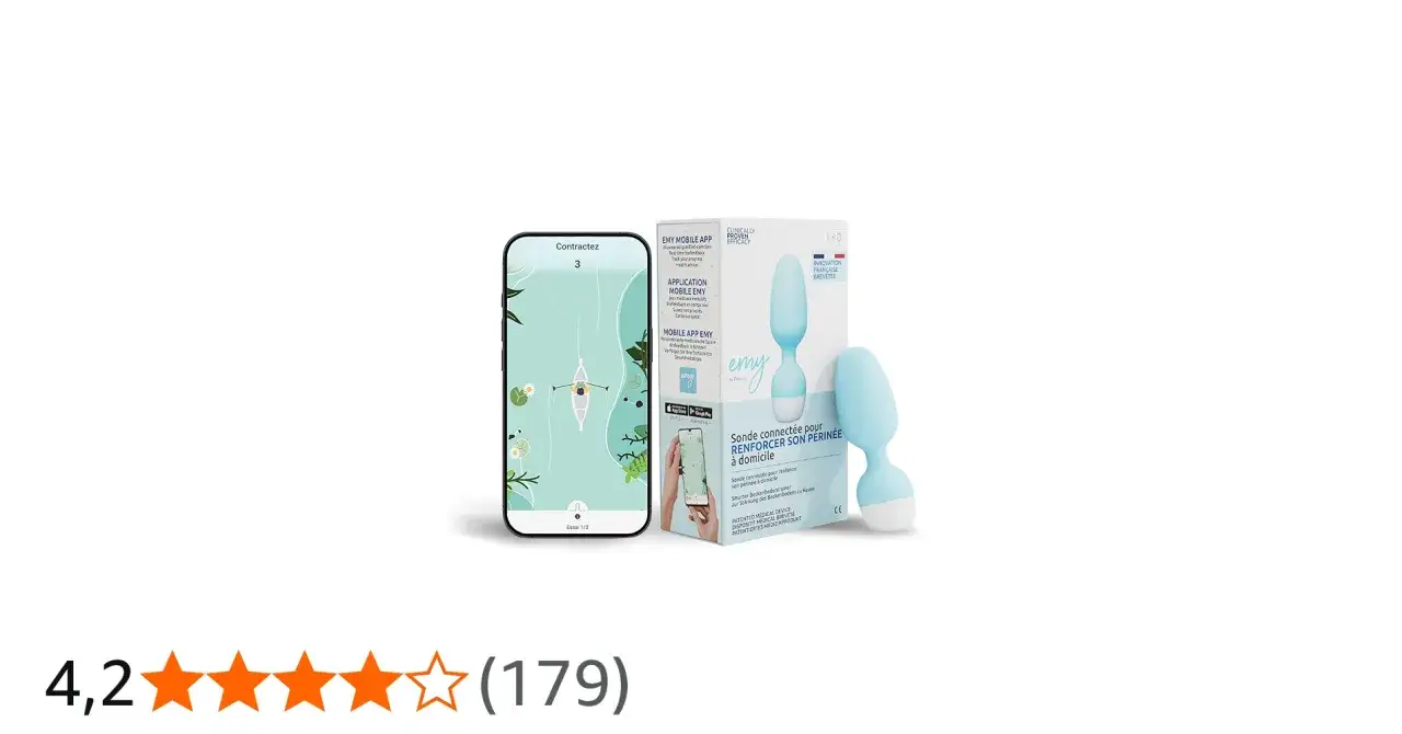 Sonde connectée EMY, avec son application mobile pour renforcer le périnée. Avis positif sur ce produit.
