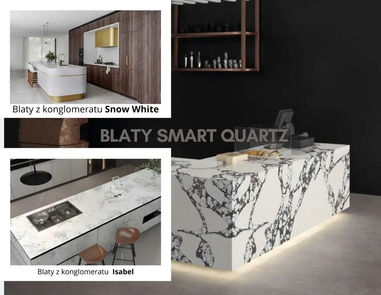 Dopasowanie koloru blatu konglomeratowego do wnętrza