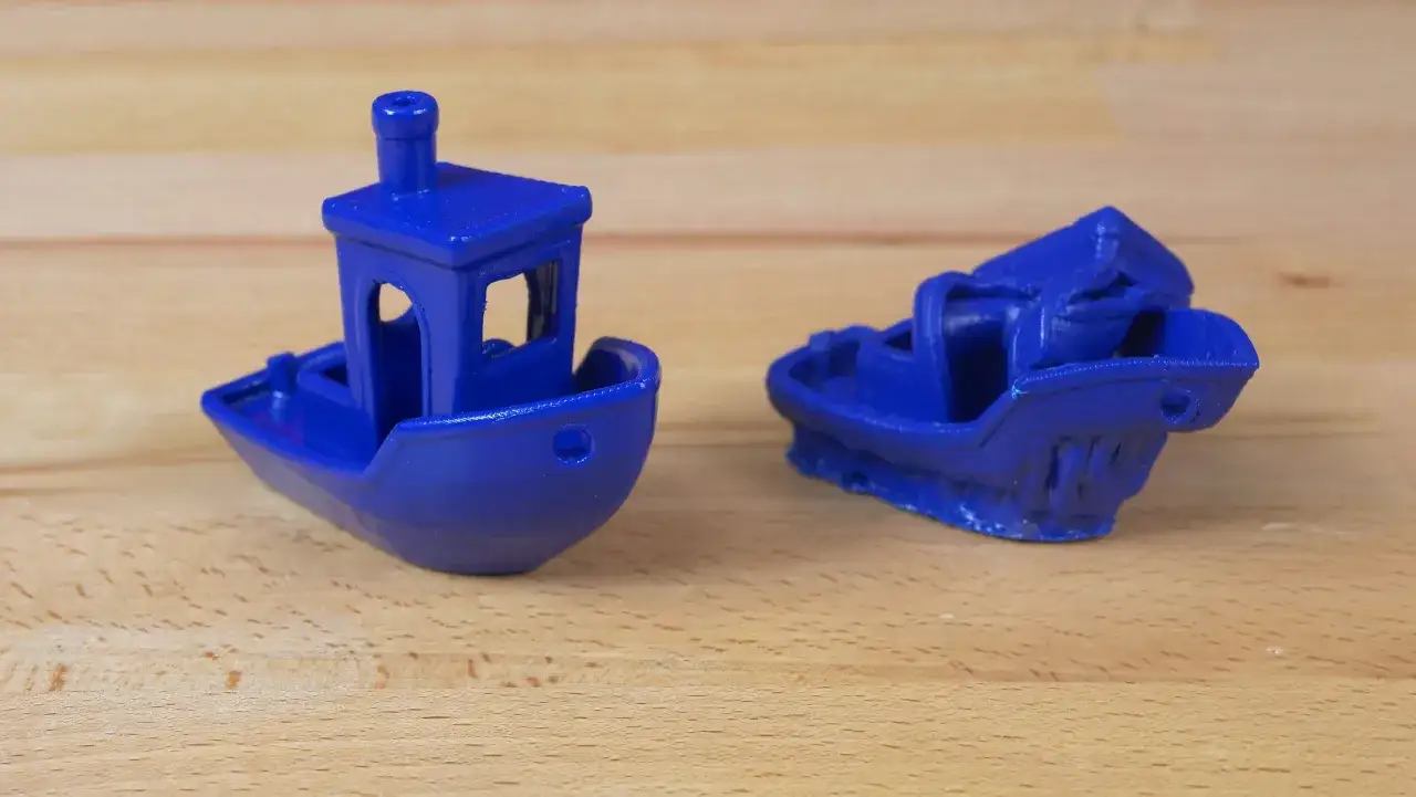 gładki wydruk 3d vs surowy