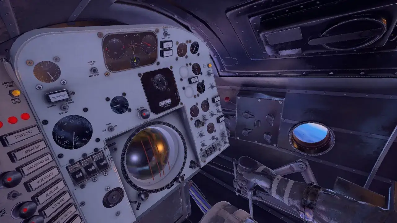 Tableau de bord complexe, réglage boitier commande Mercury. Boutons, cadrans et interrupteurs pour une mission spatiale.