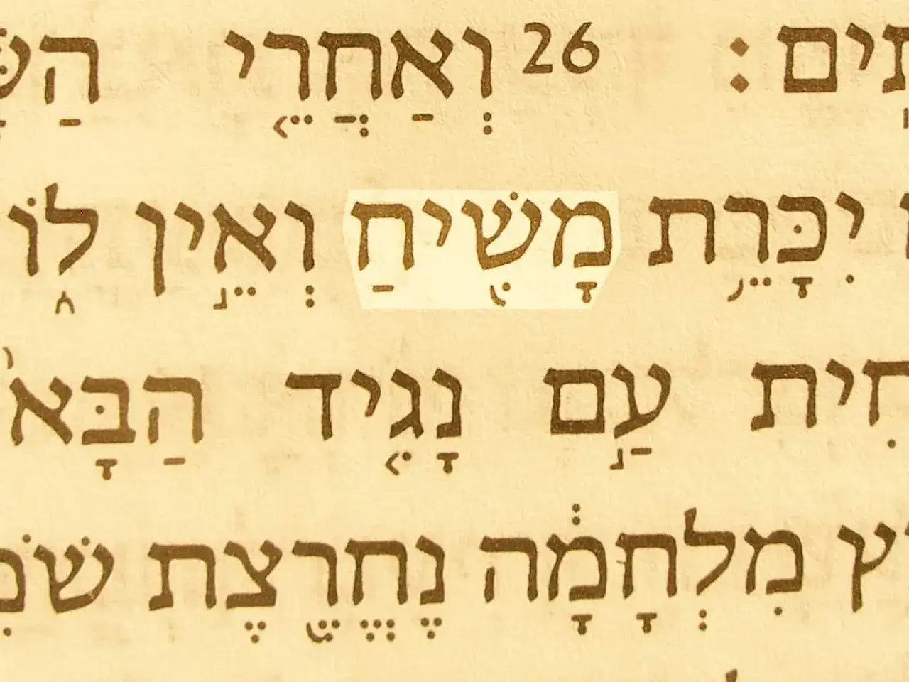 Tekst hebrajski, fragment o mesjaszu. Kto to? Werset 26. 
