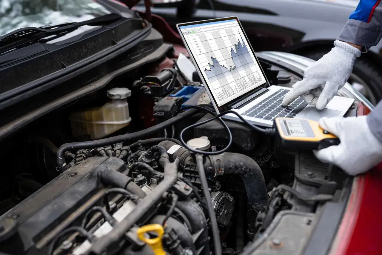mécanicien diagnostique moteur voiture garage