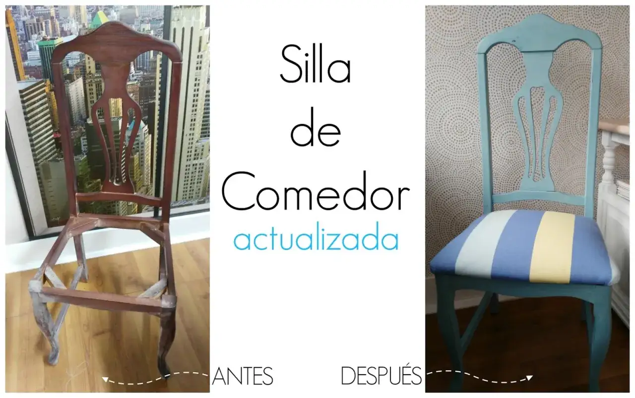 Silla de comedor antes y después. Descubre cuanto vale tapizar una silla para renovarla con estilo.